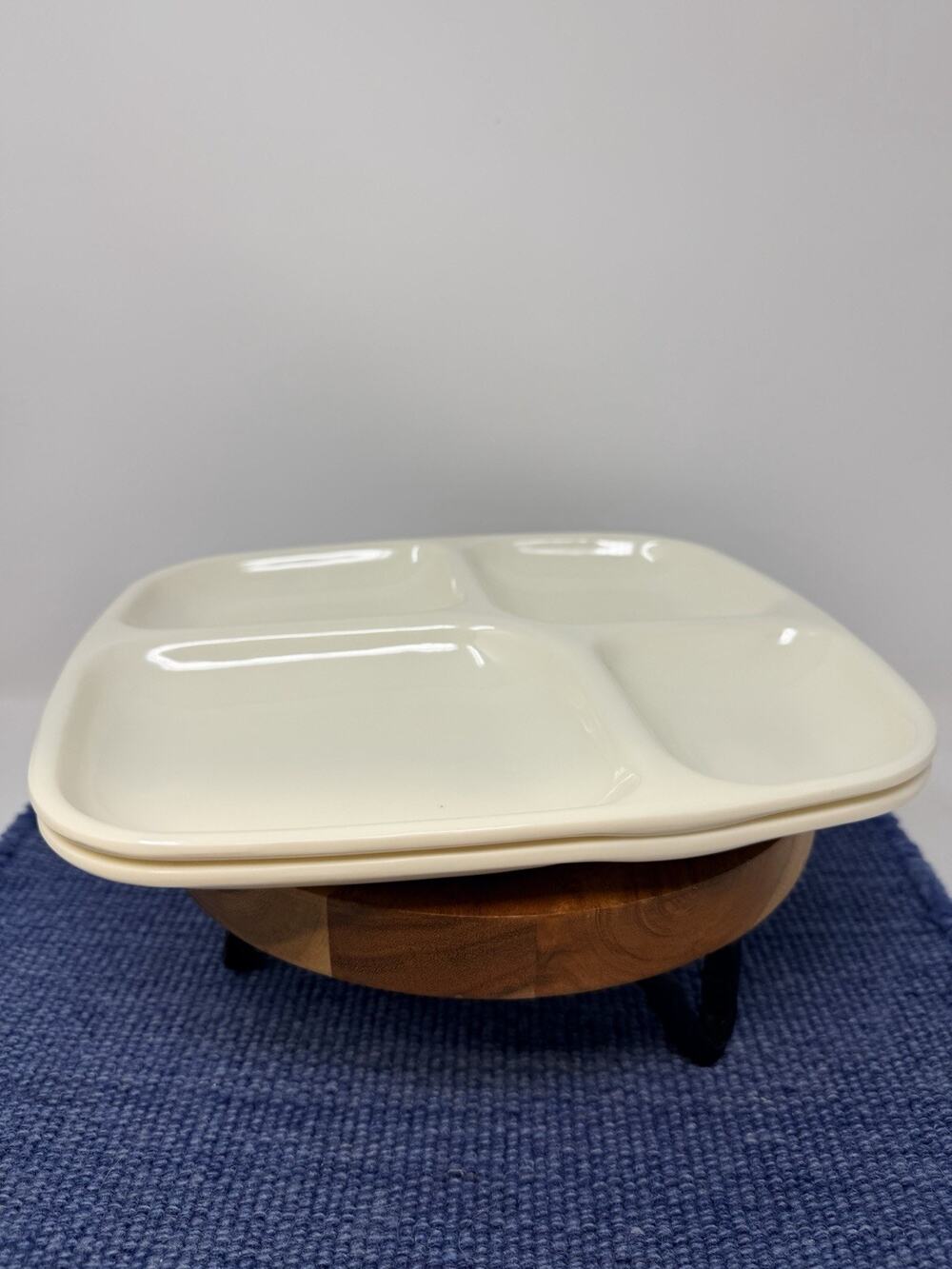 10" Melamine Divided Plates Set of 2 Unbreakable Portion Control Dinner Plates